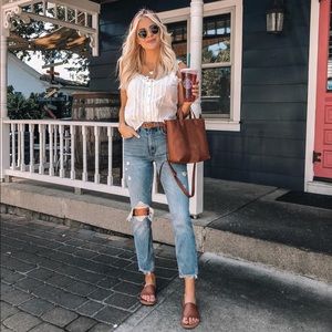 Abercrombie high rise mom jeans